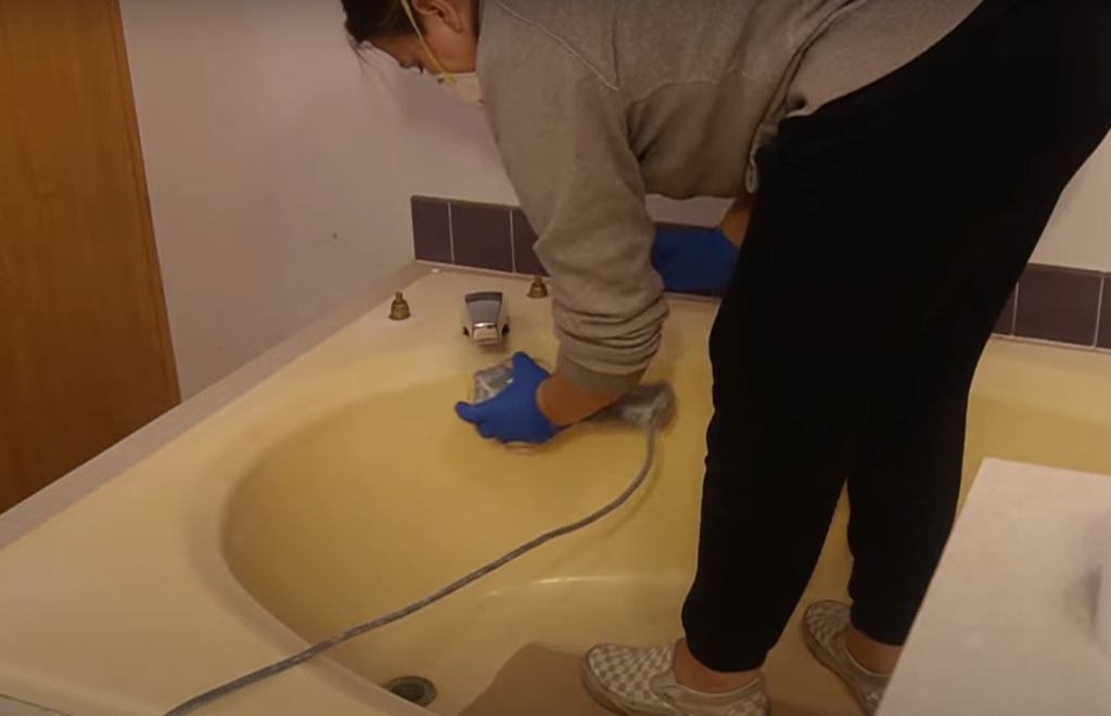 Repair any imperfections along the tub
